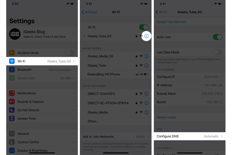 cách thay đổi tên miền máy chủ cho iphone và ipad