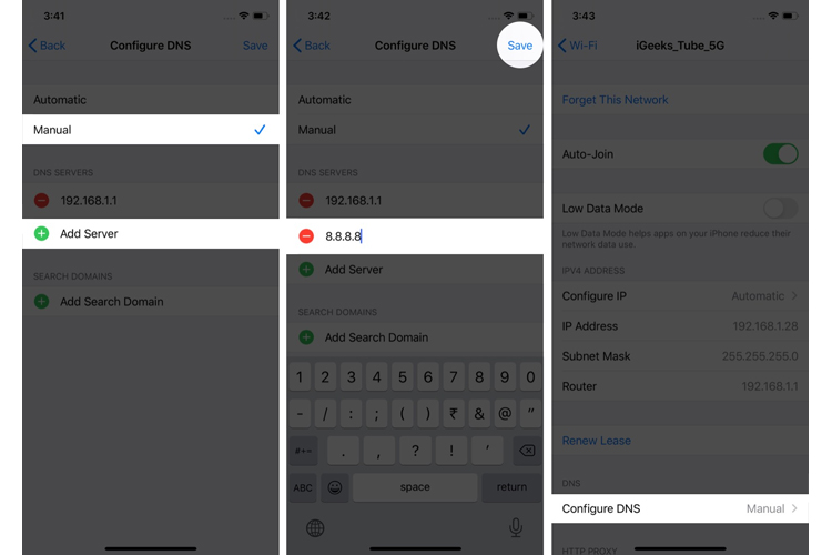 thay đổi dns cho iphone và ipad