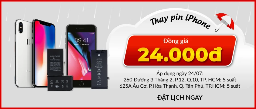 Thay pin iPhone chỉ 24.000đ