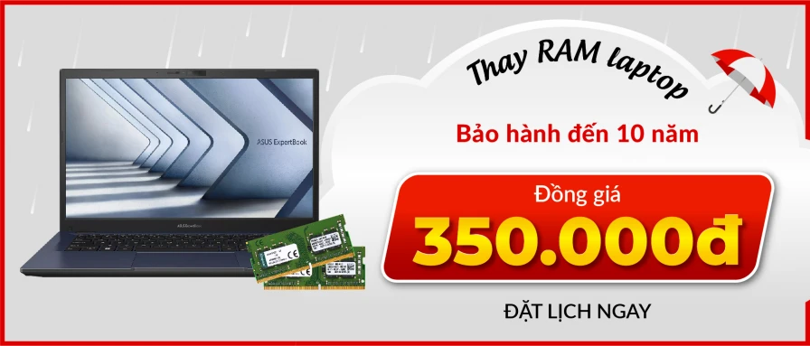 Thay RAM chỉ 350.000đ