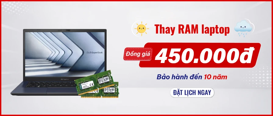 Thay RAM chỉ 450.000đ
