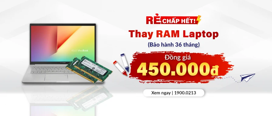 Thay RAM chỉ 450.000đ