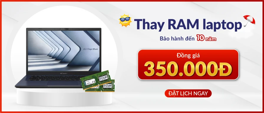 Thay RAM chỉ 350.000đ
