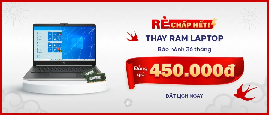 Thay RAM chỉ 450.000đ