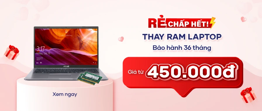 Thay RAM chỉ 450.000đ