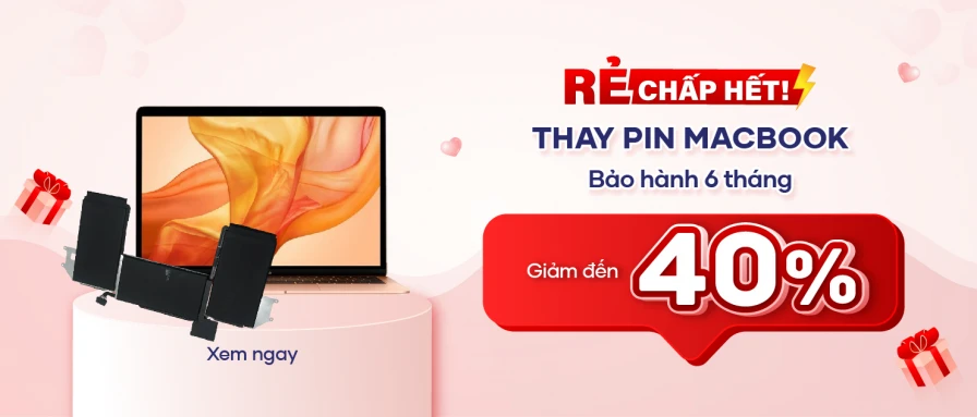 Pin MacBook giảm 40%