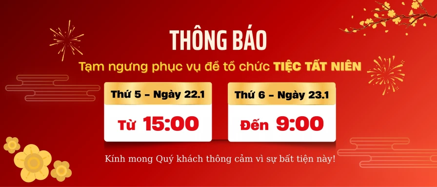 Thông báo lịch nghỉ tạm thời
