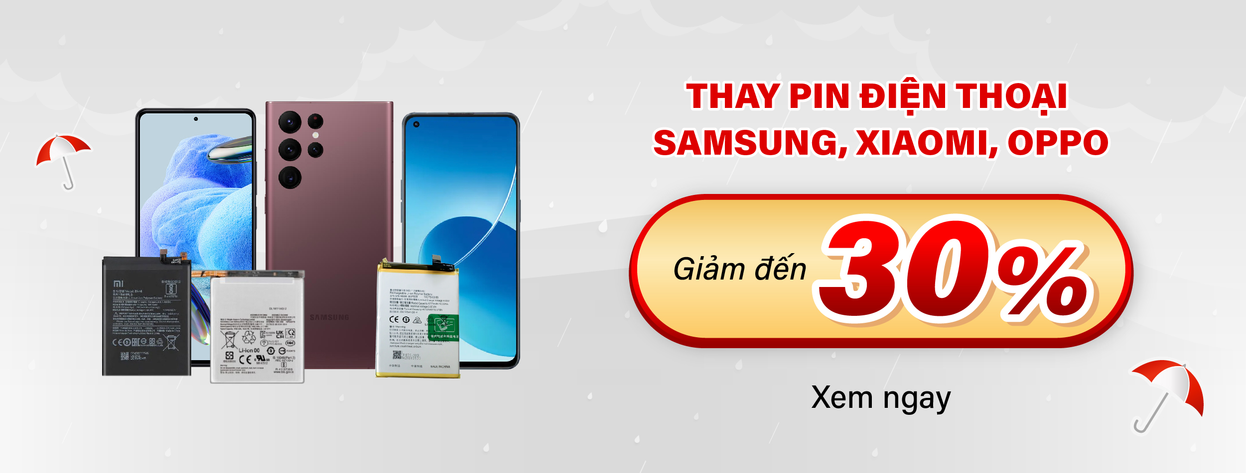 Thay pin điện thoại Samsung, Qppo, Xiaomi