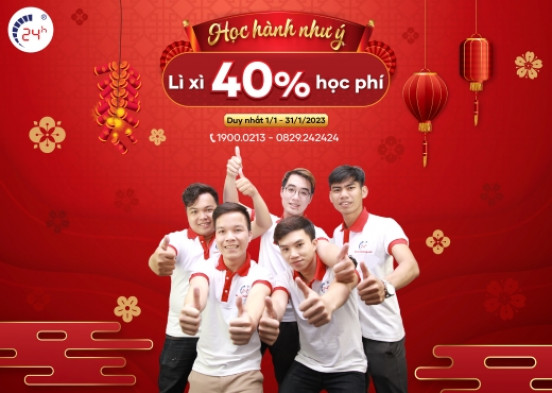 Học hành như ý - Lì xì 40% học phí