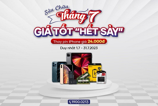 Ưu Đãi Tốt Nhất Tháng 7 - Thay pin iPhone giá 24.000 đồng