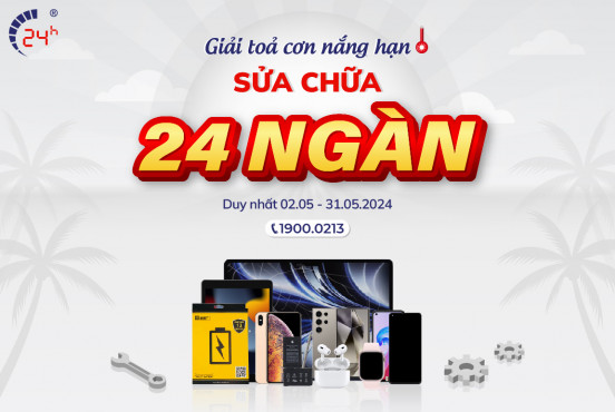 Giải toả cơn nắng hạn - Sửa chữa chỉ 24 NGÀN (Thay pin iPhone giá 24.000đ)