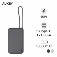 Sạc dự phòng Aukey PB-Y53 Spark Sling 10000mAh 15W kèm cáp USB-C