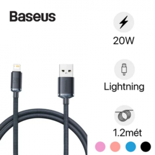 Cáp dữ liệu sạc nhanh Baseus Crystal Shine Series USB sang iP 2.4A 1.2m