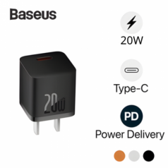 Bộ sạc nhanh Baseus GaN5 1C 20W CN Mini (Kèm Cáp sạc nhanh Cable Type-C sang iP PD 20W 1m)