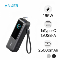 Pin dự phòng Anker Zolo 25000mAh 165W 1C1A tích hợp cáp USB-C A1695