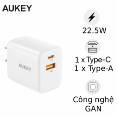 Củ sạc Aukey PA-F2T-WHT 22.5W