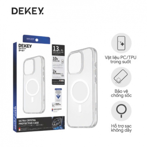 Ốp lưng Magsafe iPhone 15 Pro DEKEY Cover Ultral Crystal