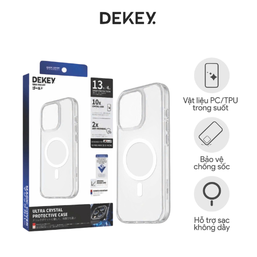 Ốp lưng Magsafe iPhone 16 Pro Max DEKEY Cover Ultral Crystal