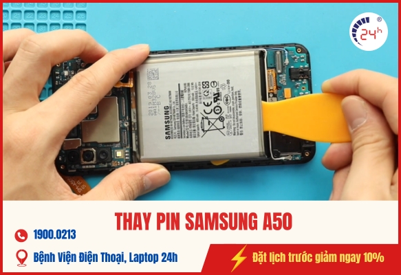 Thay pin Samsung A50 CHÍNH HÃNG, lấy liền, giá rẻ TPHCM
