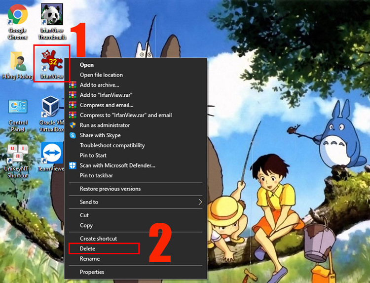 ẩn icon trên desktop Windows 10