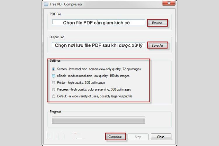 cách giảm dung lượng pdf