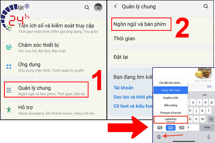 Cai dat ban phim android