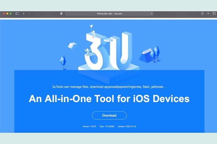 Tiến hành tải ứng dụng 3uTools trên máy tính hoặc MacBook của bạn.