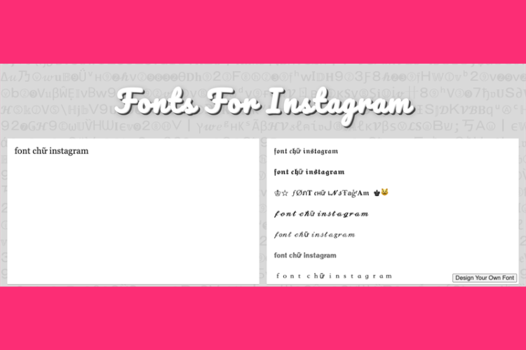 Sử dụng Fonts for Instagram