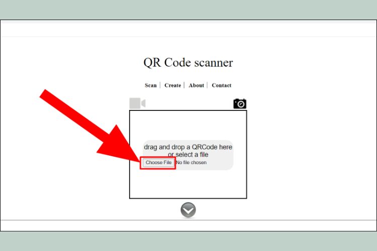 Nhấn Choose File để tải hình ảnh mã QR lên hệ thống.