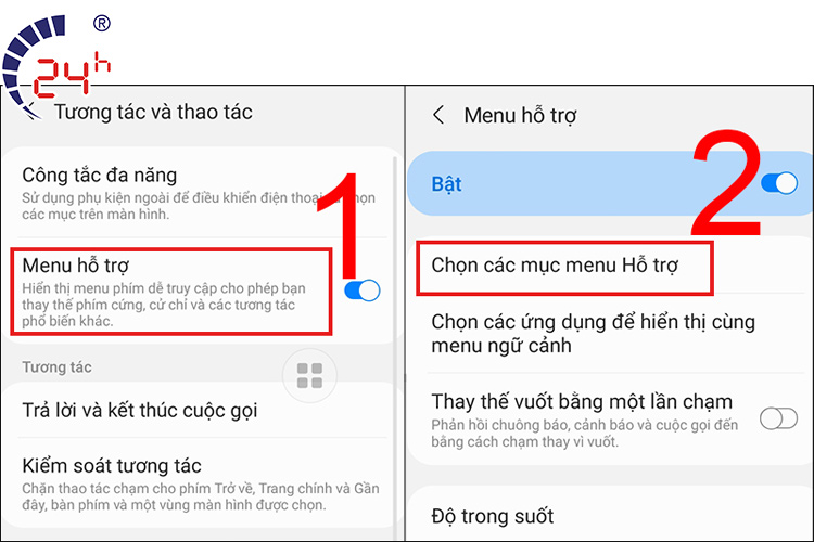 cài đặt nút home trên samsung