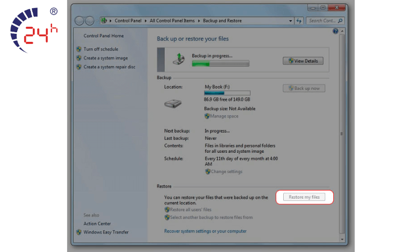 Cách Khôi Phục Windows 7 từ File Backup
