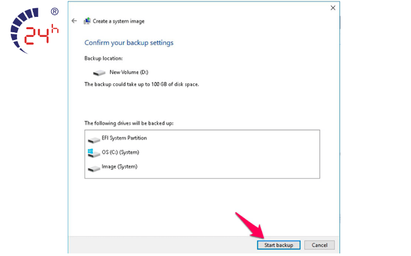 Tạo restore point Windows 7 từ File Backup