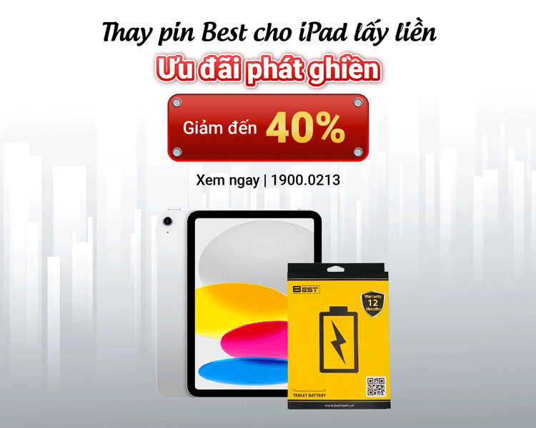 Giảm đến 40% chi phí thay pin Best cho iPad