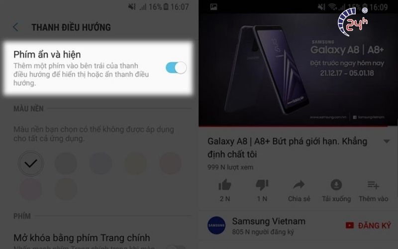 Cách tùy chỉnh thanh điều hướng trên điện thoại Samsung