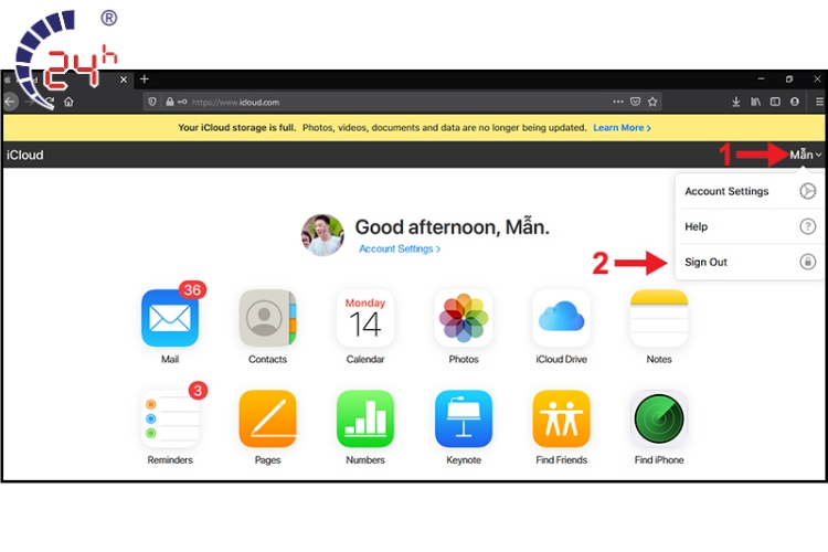 đăng nhập icloud trên safari