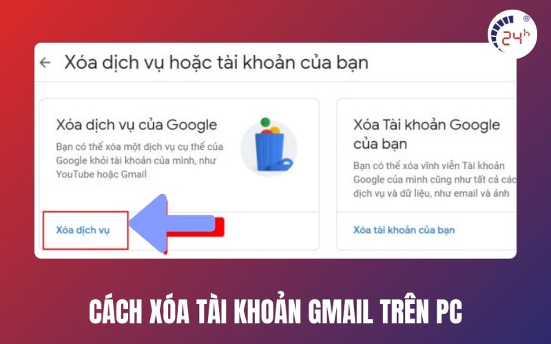 cách xóa tài khoản gmail trên pc