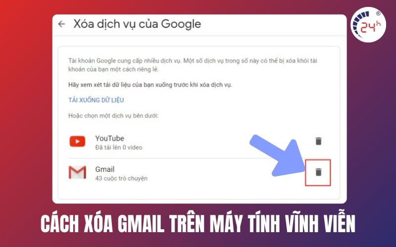 cách xóa tài khoản gmail trên pc