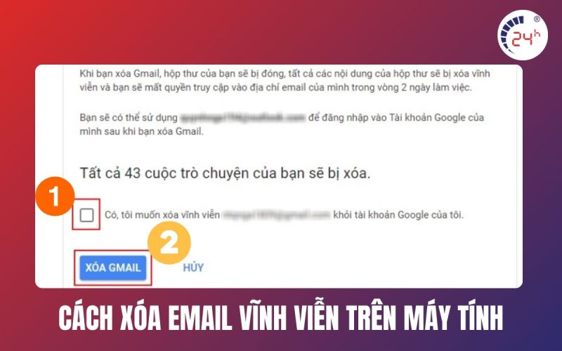 cách xóa gmail trên máy tính vĩnh viễn