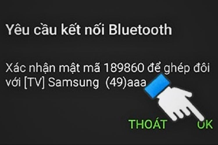 Nhấn Cho phép để hệ thống iPhone tự động kết nối với tivi Samsung