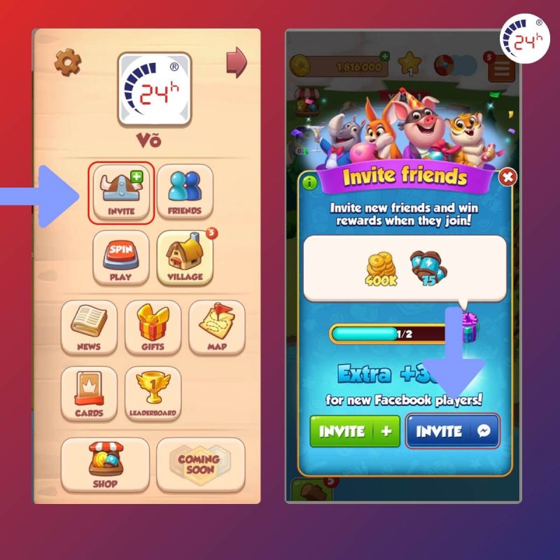 cách chạy spin coin master qua share facebook