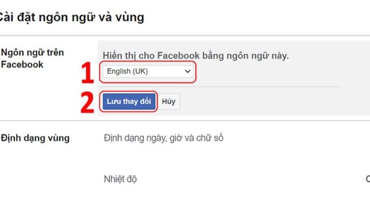 Cách đổi tên Facebook bằng cách chuyển đổi sang ngôn ngữ khác Bước 4