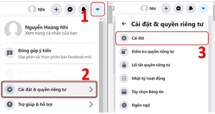 Cách đổi tên Facebook bằng cách chuyển đổi sang ngôn ngữ khác Bước 2