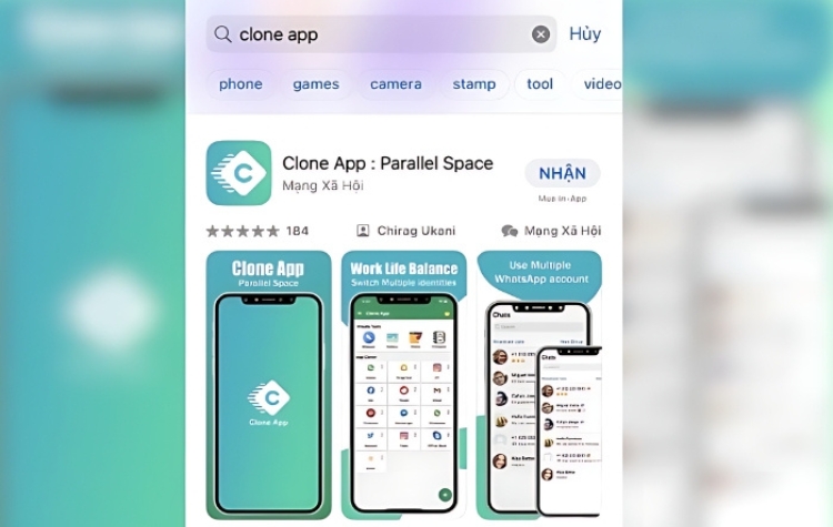 Ứng dụng Clone App