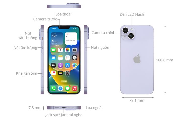 Màn hình iPhone 14 Plus 128GB tuyệt vời từng chi tiết.