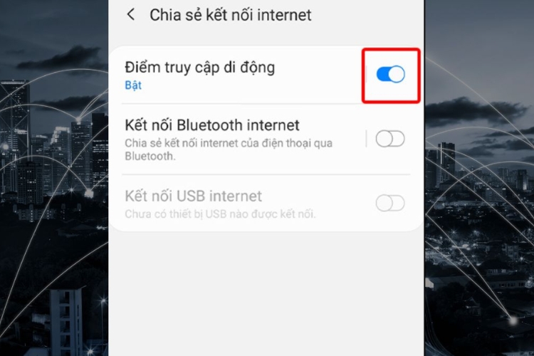 Cách chia sẻ 4G trên Samsung