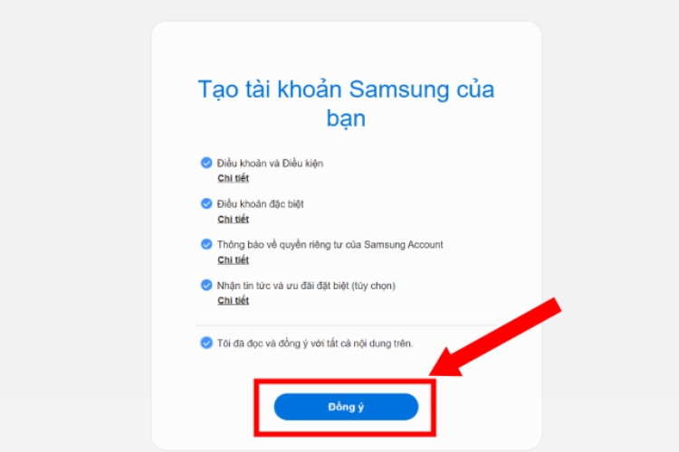 tạo tài khoản Samsung trên máy tính