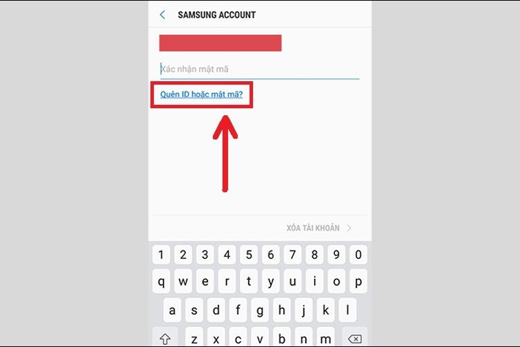 lấy lại mật khẩu Samsung Account