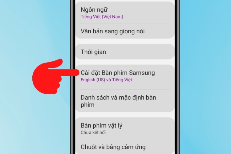 Thay đổi kích thước bàn phím Samsung