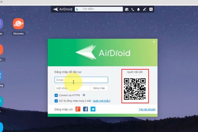 Lấy dữ liệu bằng AirDroid