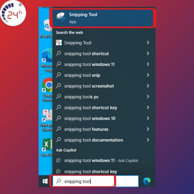 Sử dụng công cụ hỗ trợ Snipping Tool để chụp ảnh trên máy tính